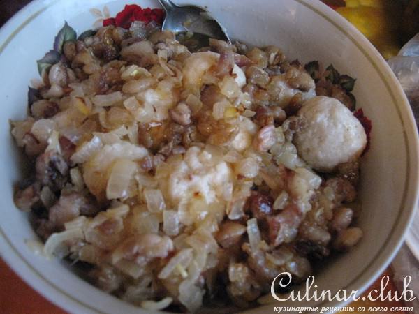 Творожные ленивые вареники с мясными шкварками
