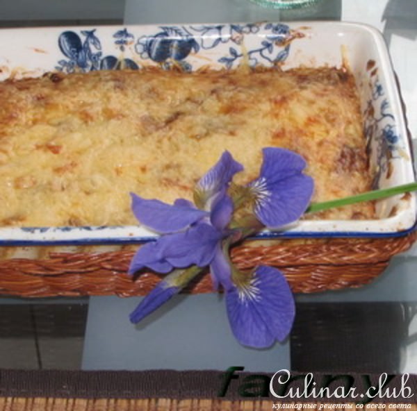Капустная запеканка с грибами