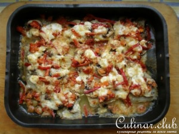Рыбка под овощами
