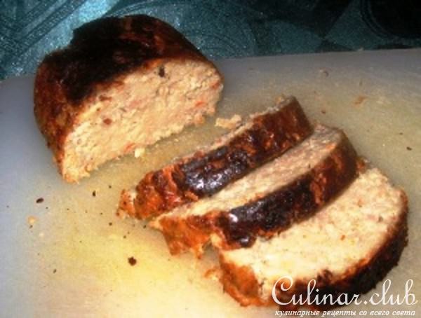 Мясной хлебец с вермишелью быстрого приготовления