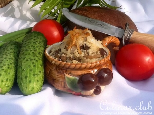 Каша из кус-куса с опятами