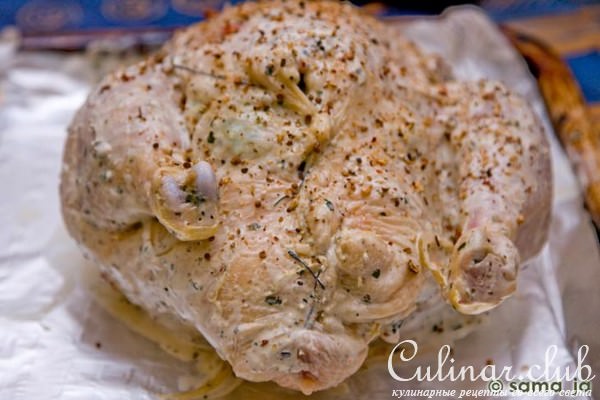 Курица фаршированная овощами