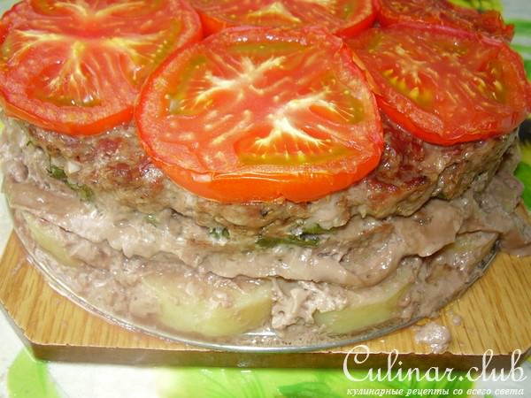 торт из мясного фарша