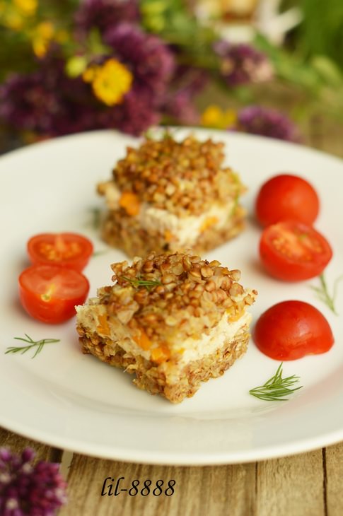 Запеканка из гречки с курицей.