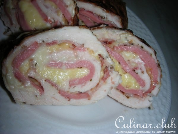 Пикантный куриный рулет