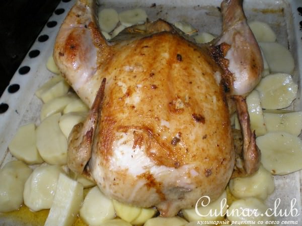 Курица фаршированная сыром и грибами