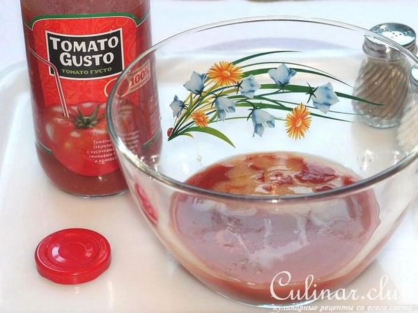 суфле из сока "Томато Густо" с макаронами