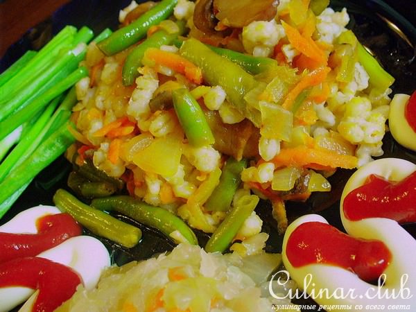 Перловка с овощами