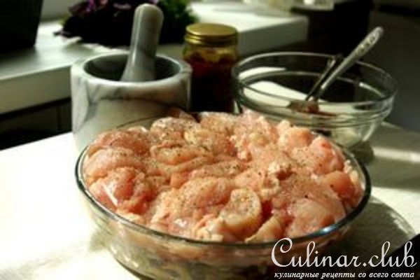 Ленивое жаркое из курицы и грибов
