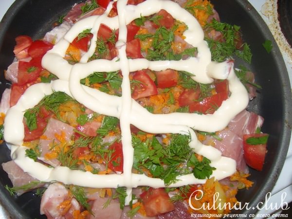 Свинина с овощами.