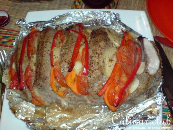 Мясо с овощами паровое