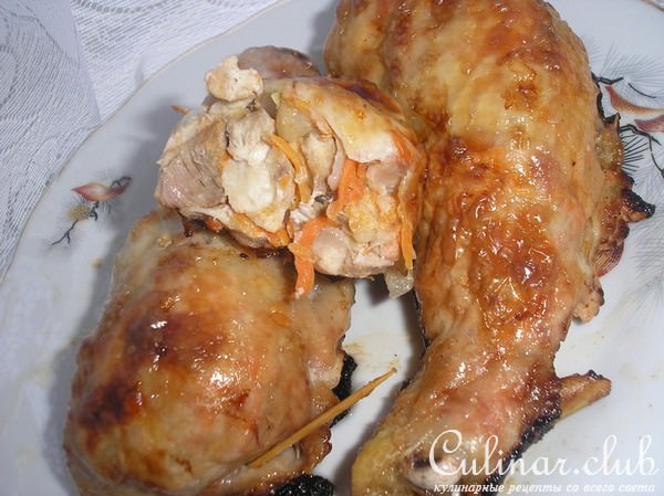 "Фаршированные куринные голени"