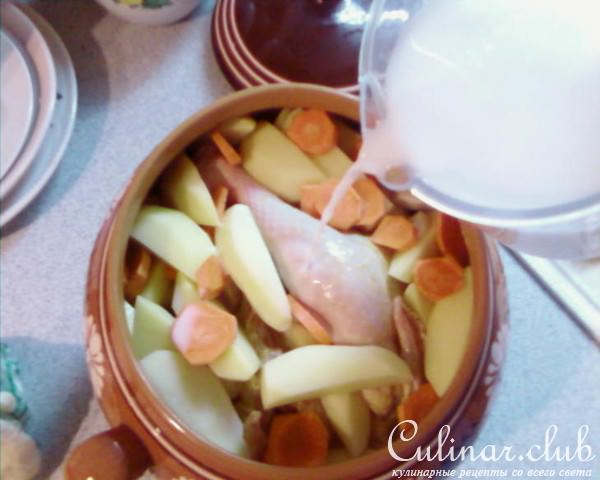 вариант курицы в горшочке