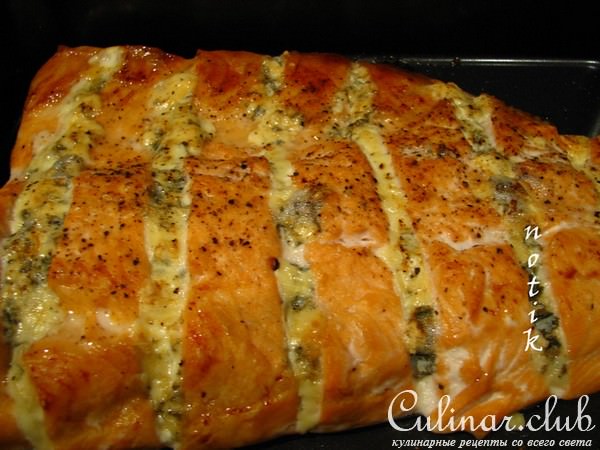 форель с голубым сыром