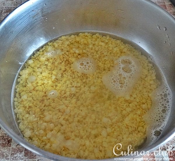 Пшённые хлопья с беконом и тыквой.