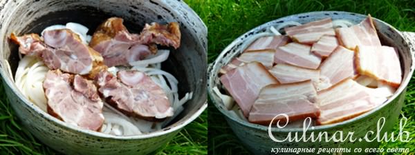 Картошка с копченой грудинкой "по-пастушьи"
