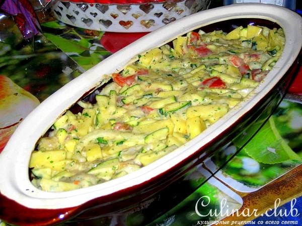 Рыбка с овощами.