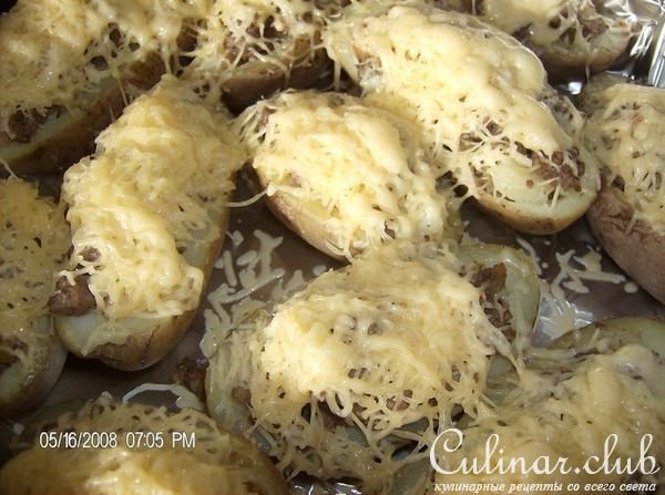фаршированные картофельные лодочки