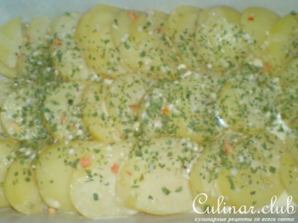 Запеканка из спаржи,ветчины и картофеля