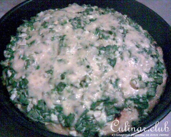 Открытый картофельный пирог - запеканка с зеленью