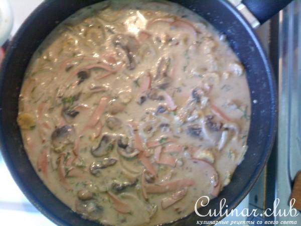 Ракушки с грибным соусом