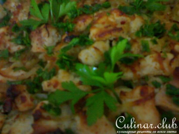 запеканка с грибами ,картошкой и курицей