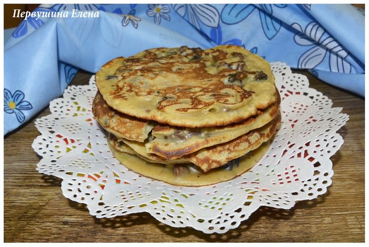 Блины по-датски со свининой и черносливом