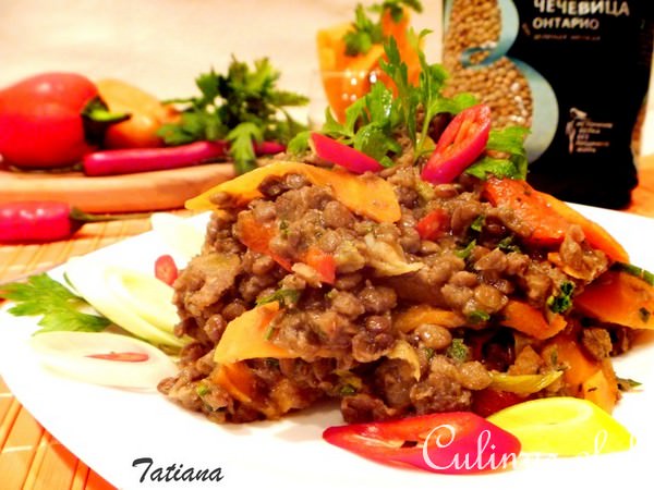 Рагу из чечевицы с овощами