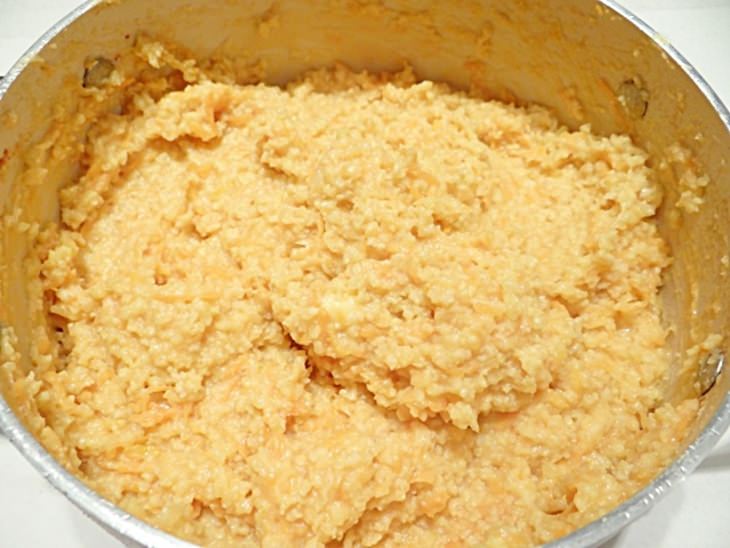 Пирог с сыром и томатами черри из пшенной каши