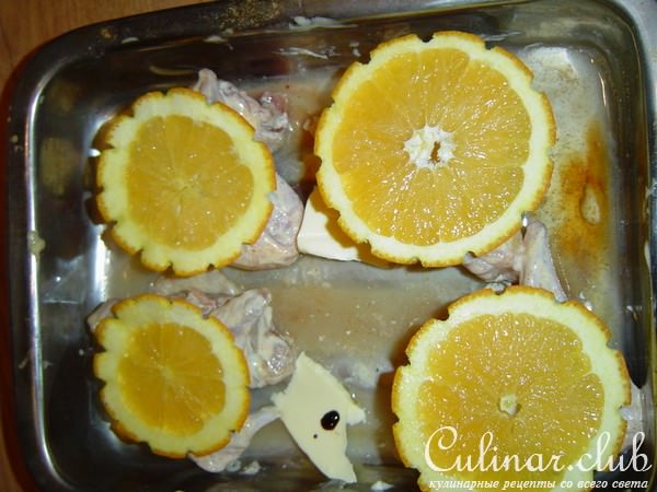 Куриные крылышки под апельсином