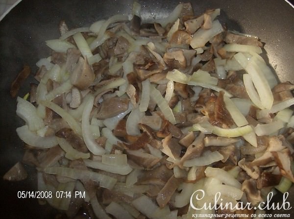 Паста с копченной рулькой и грибами (вариант)