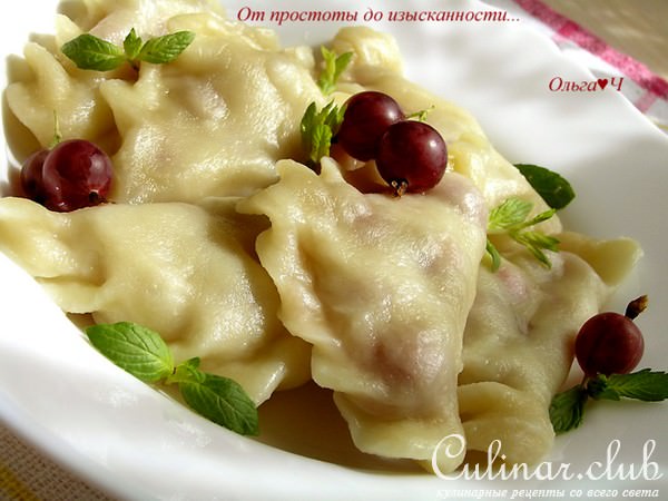 Вареники с крыжовником и мятой