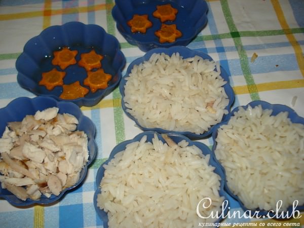 Курино-рисовые башенки