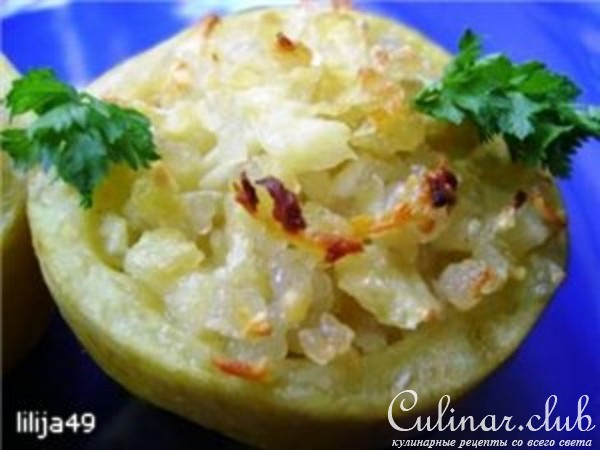 Картофель фаршированный салом