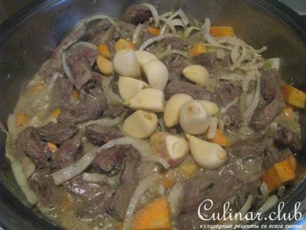 Печень с чесночком