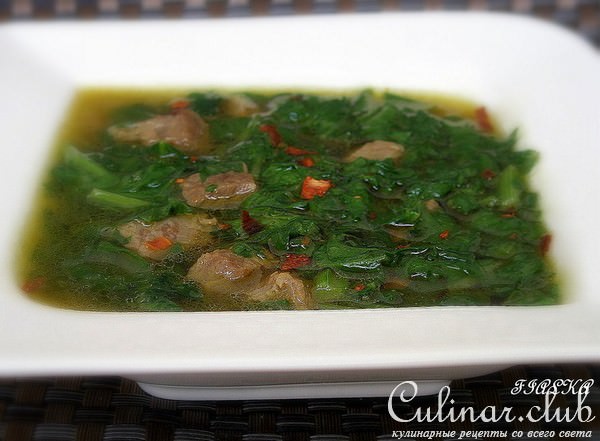 Шпинатовая подливка с мясом