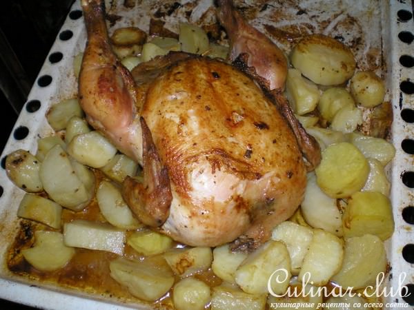 Курица фаршированная сыром и грибами