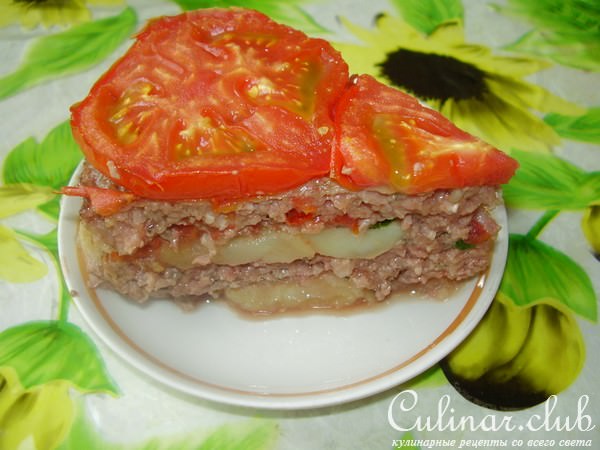 торт из мясного фарша