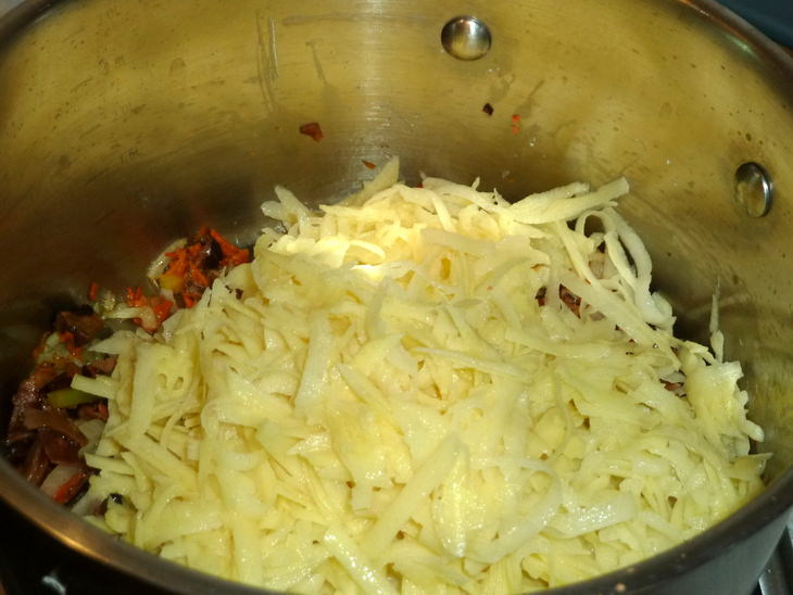 Необычная каша с грибами и овощами