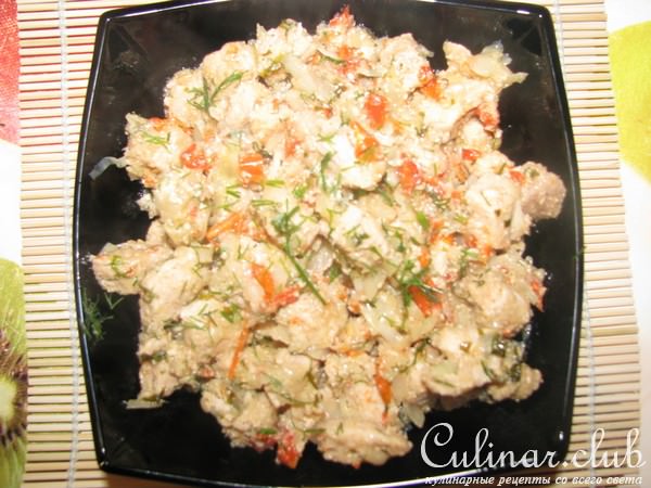 свинина тушенная с овощами