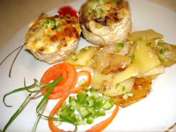 Куриные корзинки с грибам