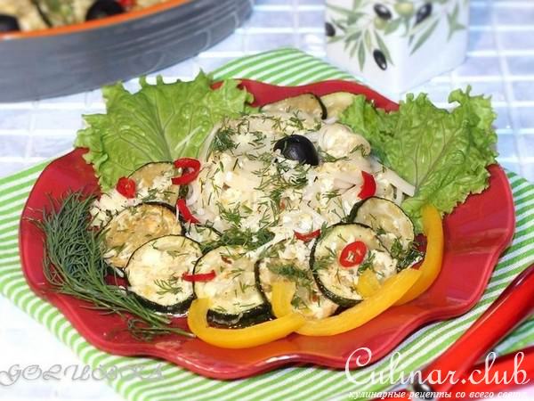 Макароны с цуккини сыром и мятой