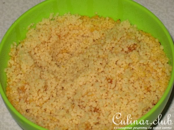 Кускус с овощами и шкварками