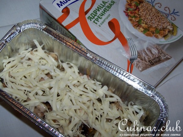 Запеканка из гречки с курицей и грибами за 30 минут