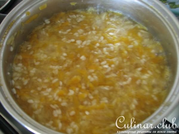 Кашка с яблоком, тыквой и апельсинкой