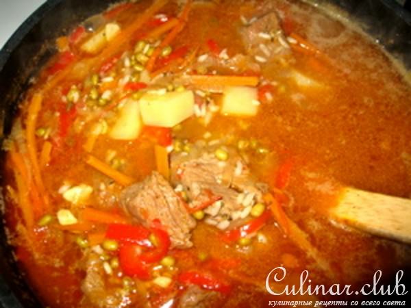 Говядина с машем и рисом