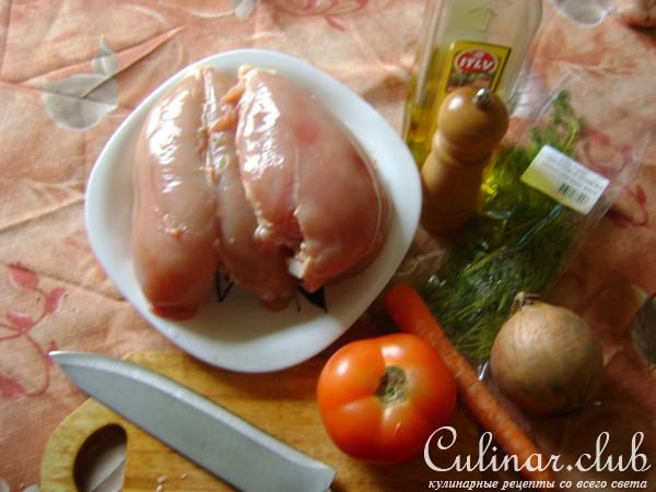 Рис с тушеной курочкой