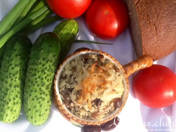 Каша из кус-куса с опятами
