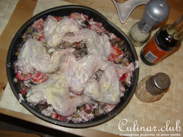 КУрочка с овощами и грибами