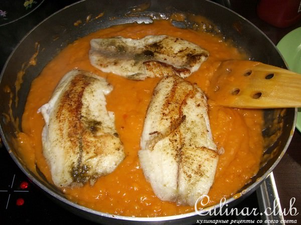 Вкусная рыбка в оранжевой подливке!